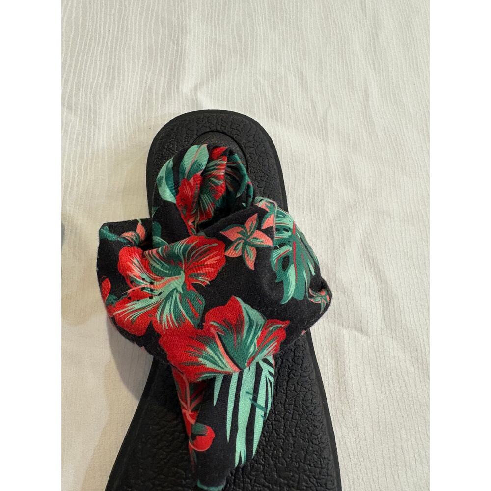 Sanuk Yoga Sling Shoes Womens 10 Multicolor Tropical Print Sandals Comfortable - Picture 5 of 9